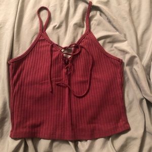 Dark pink cropped tank top